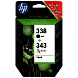 HP 338/343 Ink Cartridge Multipack, Pack of 2